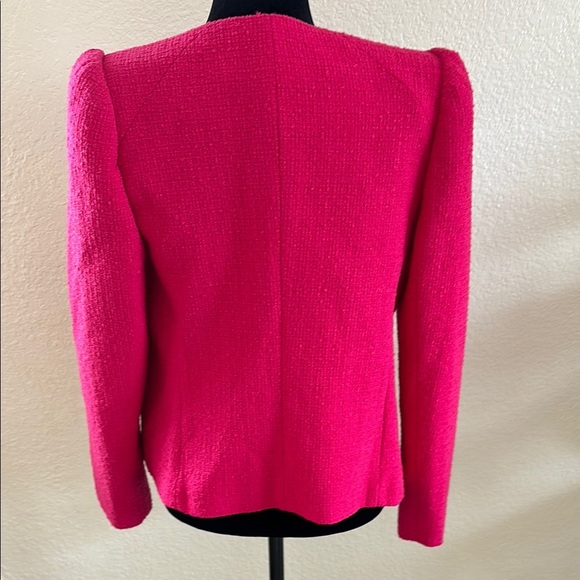 NWT $138 Express Hot Pink Blazer Business Casual Tweed Texture Jacket - Picture 8 of 10